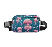 Sac banane mignon Boo noir avec sangle réglable pour femme, Méduse rose 06, one size, Méduse rose 06