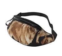 Sac banane mignon carlin noir pour l'extérieur, promenade, course à pied, randonnée, camping, Golden Retrievers, Taille unique