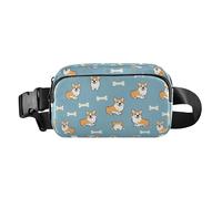Sac banane mignon Corgi and Bones pour homme et femme, sac banane avec sangle réglable pour voyage, entraînement, randonnée, multicolore, Taille unique