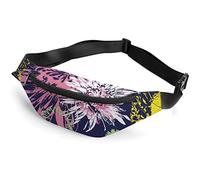 Sac banane mignon de dessin animé, renard, lièvre, champignons, feuilles, sac banane de sport pour adultes et enfants pour homme et femme, Marguerites abstraites colorées, Taille unique, Sacs banane