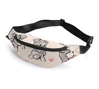 Sac banane mignon de dessin animé, renard, lièvre, champignons, feuilles, sac banane de sport pour adultes et enfants pour homme et femme, Jolis chiots., Taille unique, Sacs banane