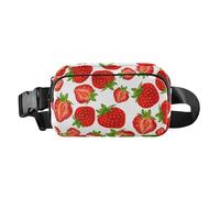 Sac banane mignon de grande capacité avec sangle réglable pour voyage, shopping, course à pied, jardin bio personnalisé, rouge fraise, Organic Garden Personnalisé Fraise Rouge, 1 Size