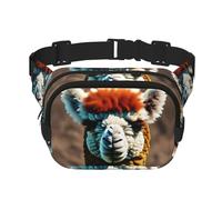 Sac banane mignon en alpaga lama avec fermeture éclair, sac à bandoulière avec sangle réglable pour jogging, cyclisme, Noir , Taille unique