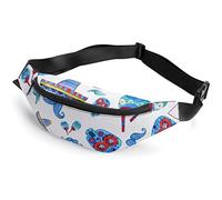 Sac banane mignon en bambou avec motif pandas aquarelle, sac banane de sport pour homme et femme, Symboles aquarelle du jour des morts, Taille unique, Sacs banane