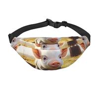 Sac banane mignon en forme d'animal de la ferme pour homme et femme, sac banane partout avec sangle réglable, sac de poitrine décontracté pour randonnée, cyclisme, noir, taille unique, Noir , Taille
