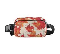 Sac banane mignon en forme de feuille d'érable pour homme et femme, petit sac à bandoulière essentiel de voyage avec sangle réglable pour voyage, course à pied, randonnée