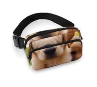 Sac banane mignon Golden Retriever avec sangle réglable pour entraînement en plein air cyclisme unisexe, blanc, 20 x 13 cm, sac banane, blanc, 20x13cm, Sac banane