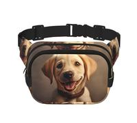 Sac banane mignon imprimé labrador tendance avec sangle réglable Noir, noir, One Size