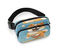 Sac banane mignon imprimé Shiba Inu pour entraînement, voyage, course décontractée, course à pied, randonnée, cyclisme, mignon Shiba Inu, 20 x 13 cm, Mignon Shiba Inu., 7.9 X 5.1 in