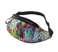 Sac banane mignon imprimé succulentes pour voyage, randonnée, cyclisme et course à pied, festival, rangement d'équipement unisexe