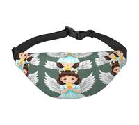 Sac banane mignon Little Angel pour garçon, grand sac banane de voyage tendance pour le sport, la course, le cyclisme, les voyages, la pêche, noir, taille unique