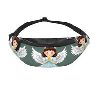 Sac banane mignon Little Angel pour voyage, course à pied, mains libres | Polyester résistant. Sangle réglable. Poche pour téléphone. Idéal pour les voyages.