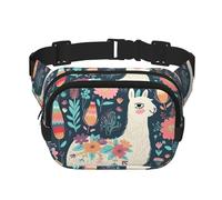 Sac banane mignon motif lama floral petit sac banane tendance à bandoulière léger sac banane pour femme homme course entraînement randonnée voyage