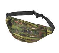 Sac banane mignon motif paon pour femme et homme - Sac banane imperméable avec ceinture réglable - Sac à bandoulière décontracté - Sac banane de voyage pour le sport, la course à pied, le cyclisme,