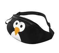 Sac banane mignon pingouin pour homme et femme - Ceinture réglable - Sac de poitrine décontracté pour voyage, sport, course à pied, randonnée, noir, One Size