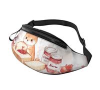 Sac banane mignon Shiba à taille réglable, sac à bandoulière imprimé tendance, sac à bandoulière unisexe pour cyclistes - Sac facile d'accès pour clés, cartes et gels énergétiques 14 x 35 cm, A22
