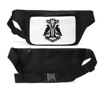 Sac banane minimaliste Motif marteau de Dieu Thor Crow Unisexe Noir