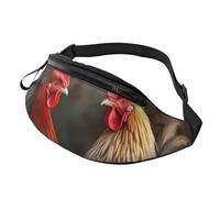 Sac banane moderne à motif floral bohème pour homme et femme, sac banane tendance, sac banane pour voyage, sport, marche, Coq et poulet, Taille unique