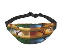 Sac banane motif arbre de vie quatre saisons pour homme et femme, sac banane tendance, sac à bandoulière pour tous les jours, sac banane avec sangle réglable, sac de poitrine imperméable pour voyage,