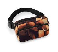 Sac banane motif éléphant coucher de soleil pour homme et femme - Sac banane réglable décontracté pour voyage, sport, randonnée, blanc, 20,1 x 13 cm, blanc, 7.9x5.1inches