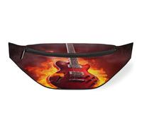 Sac banane motif guitare électrique Fire Music pour hommes, femmes, enfants, filles, garçons, sac banane pour sport, randonnée, course à pied, couleur, M, Organiseur de sac