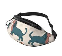Sac banane motif hibou anime pour homme et femme, sac à bandoulière réglable, adapté pour les voyages, la randonnée, la course à pied, Chiens Teckel mignons, Taille unique
