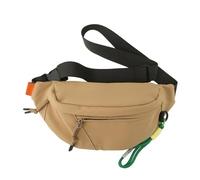 Sac banane multi-poches pour voyage et usage quotidien en plein air, cyclisme, sac à bandoulière en nylon, grand sac à fermeture éclair, kaki, Beauté de masse