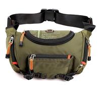 Sac banane multi-poches, sac banane pour sports de plein air, vert kaki, sangle réglable, Imprimé vache marron et blanc, Standard, Western décontracté