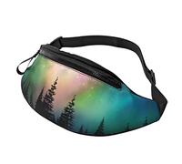 Sac banane multicolore Tortue aurores boréales du Nord - Sac banane tendance réglable pour homme et femme, Noir , Taille unique, Sacs banane