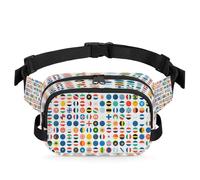 Sac banane multifonction avec drapeaux ronds pour voyage, sport, course à pied, sac banane pour femmes, hommes, enfants, filles, garçons, couleur, XL, Organiseur de sac