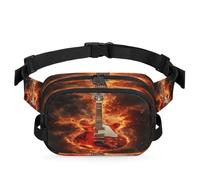 Sac banane multifonction avec flammes de guitare électrique pour voyage, sport, course à pied, sac banane pour femmes, hommes, enfants, filles, garçons, couleur, XL, Organiseur de sac
