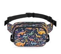 Sac banane multifonction avec fleurs colorées et dinosaures pour voyage, sport, course à pied, sac banane pour femmes, hommes, enfants, filles, garçons, couleur, XL, Organiseur de sac