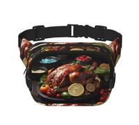 Sac banane multifonction avec imprimé de dinde rôtie séduisante, sac à bandoulière tendance unisexe, sac de rangement de sport de voyage