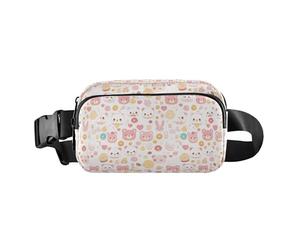 Sac banane multifonction avec sangle réglable pour cyclisme, randonnée, gym, Bonbons à bulles pour nouveau-nés Lapin Ours Bonbons Beignet Lait, 1 Size