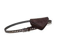 Sac banane multifonction en cuir synthétique pour jeans, café, Mass Beauty | Finition daim avec poche banane, boucles ardillon pour un usage quotidien et tous les accessoires assortis pour femme