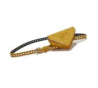 Sac banane multifonction en cuir synthétique pour jeans, Jaune, Mass Beauty | Finition daim avec poche banane, boucles ardillon pour un usage quotidien et tous les accessoires assortis pour femme