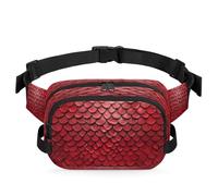 Sac banane multifonction en peau de serpent rouge pour voyage, sport, course à pied, sac banane pour femmes, hommes, enfants, filles, garçons, couleur, XL, Organiseur de sac