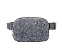 Sac banane multifonction en peluche pour l'extérieur, sac de poitrine à une épaule, sac de poitrine pour course à pied, hydratation, gris, Taille unique