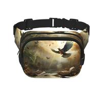 Sac banane multifonction imprimé aigle dans la jungle, sac besace unisexe tendance, sac de rangement de sport de voyage