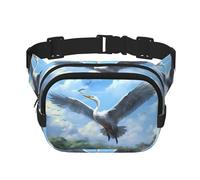 Sac banane multifonction imprimé aigrettes décollant, sac à bandoulière tendance unisexe sac de rangement de sport de voyage