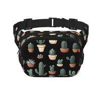 Sac banane multifonction imprimé cactus en pot, sac à bandoulière tendance unisexe, sac de rangement de sport de voyage