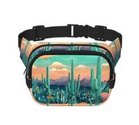 Sac banane multifonction imprimé cactus vert désert sac bandoulière tendance unisexe sac de rangement sport voyage