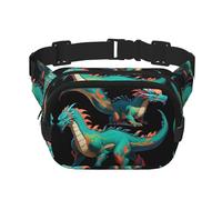 Sac banane multifonction imprimé Dragon Digital, sac à bandoulière tendance, sac de rangement de sport de voyage
