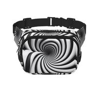 Sac banane multifonction imprimé illusion d'optique en spirale, sac à bandoulière tendance, sac de rangement de sport de voyage