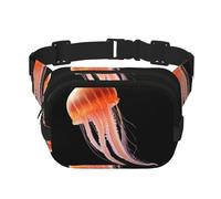 Sac banane multifonction imprimé méduse rose, sac à bandoulière tendance, sac de rangement de sport de voyage