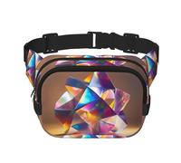 Sac banane multifonction imprimé origami holographique, sac besace tendance unisexe, sac de rangement de sport de voyage