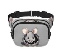 Sac banane multifonction imprimé rat gris, sac besace tendance unisexe sac de rangement de sport de voyage