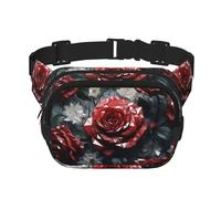 Sac banane multifonction imprimé rose en verre, sac à bandoulière tendance unisexe sac de rangement de sport de voyage