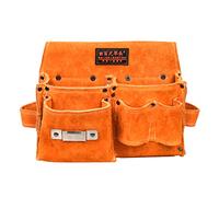 Sac banane multifonction - Kit de réparation d'outils de réparation - Organisateur de charpentier en cuir de vache - Rangement pour le matériel de travail du bois - Sac banane pratique en cuir de
