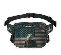 Sac banane multifonction motif aigle drapeau américain pour voyage, sport, course à pied, sac banane pour femmes, hommes, enfants, filles, garçons, couleur, XL, Organiseur de sac